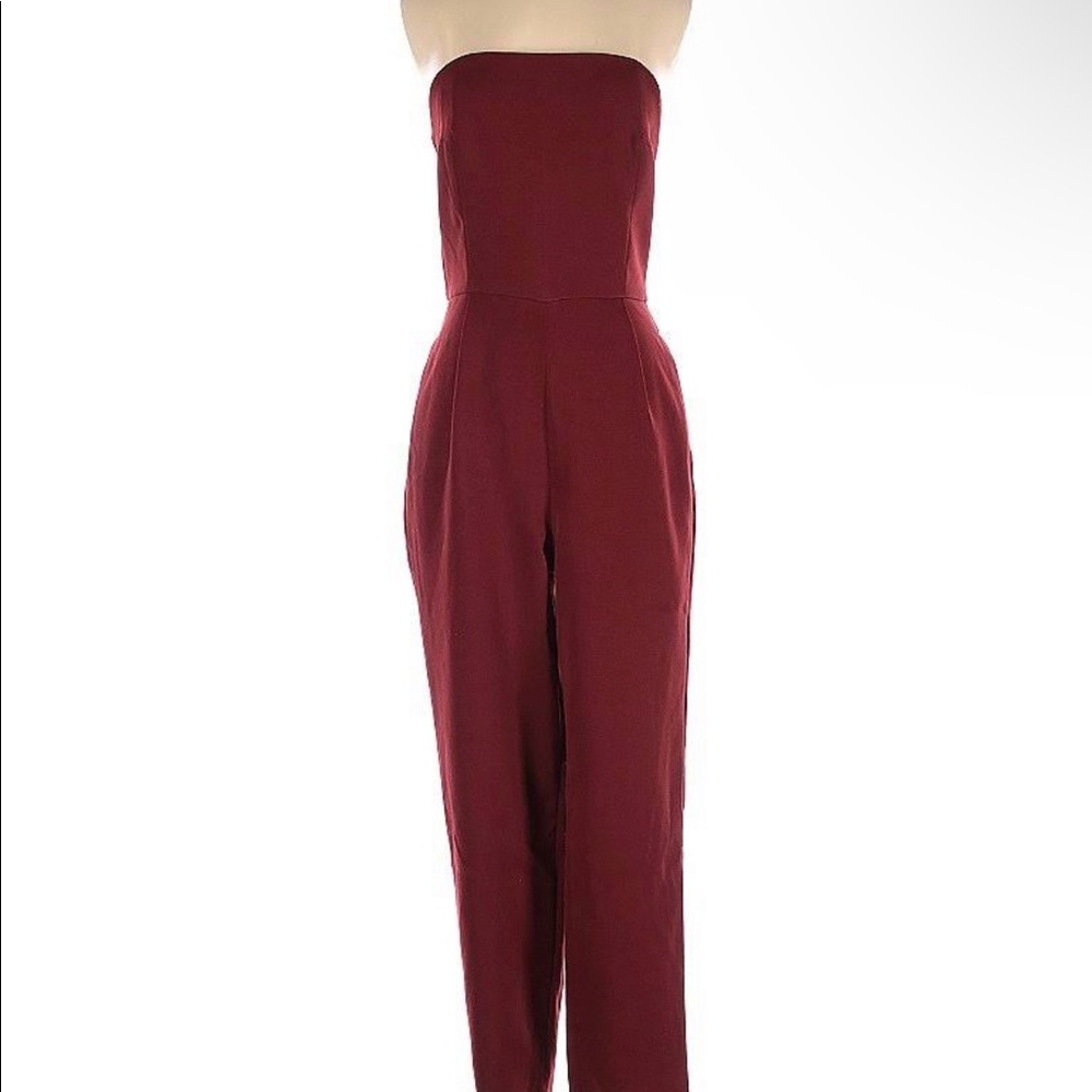 NWT Express Burgundy Strapless Jumpsuit - Size 2